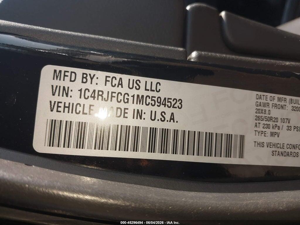 1C4RJFCG1MC594523 2021 JEEP GRAND CHEROKEE photo no. 9