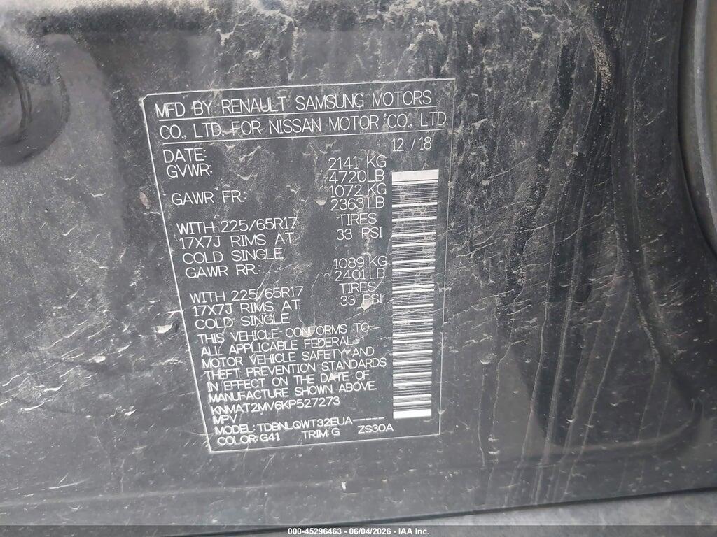 KNMAT2MV6KP527273 2019 NISSAN ROGUE photo no. 9