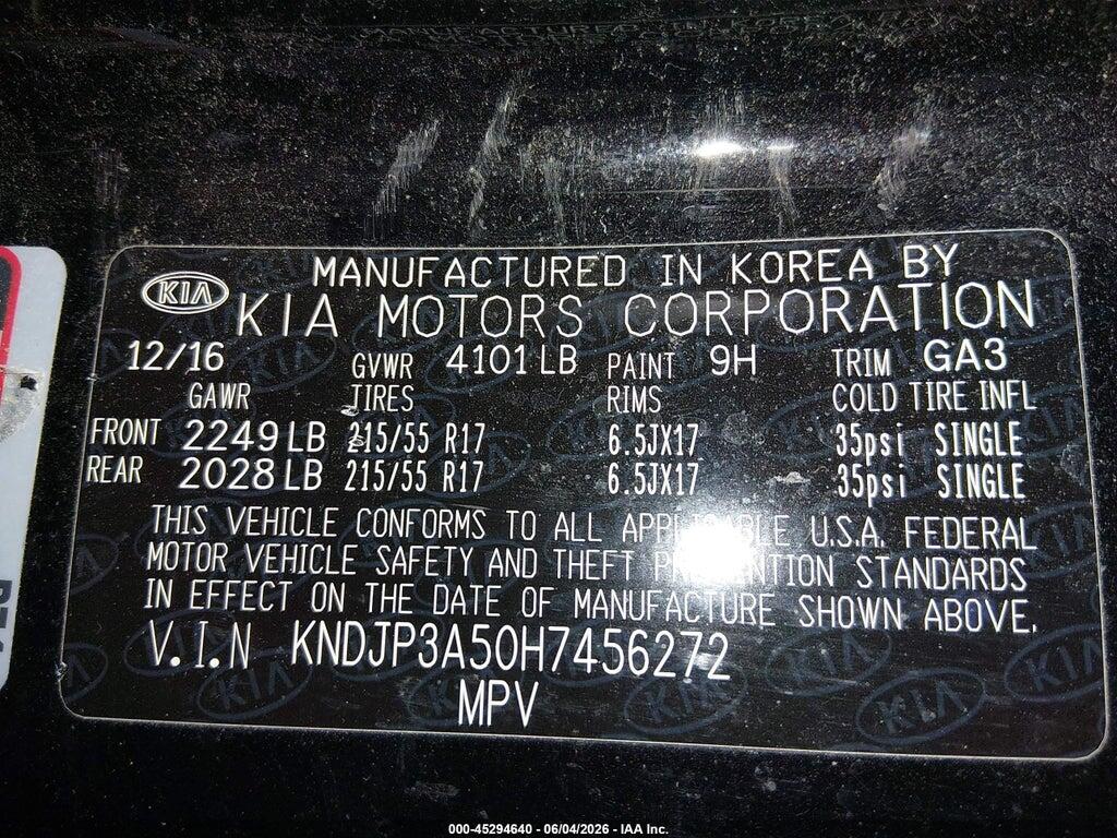 KNDJP3A50H7456272 2017 KIA SOUL photo no. 9