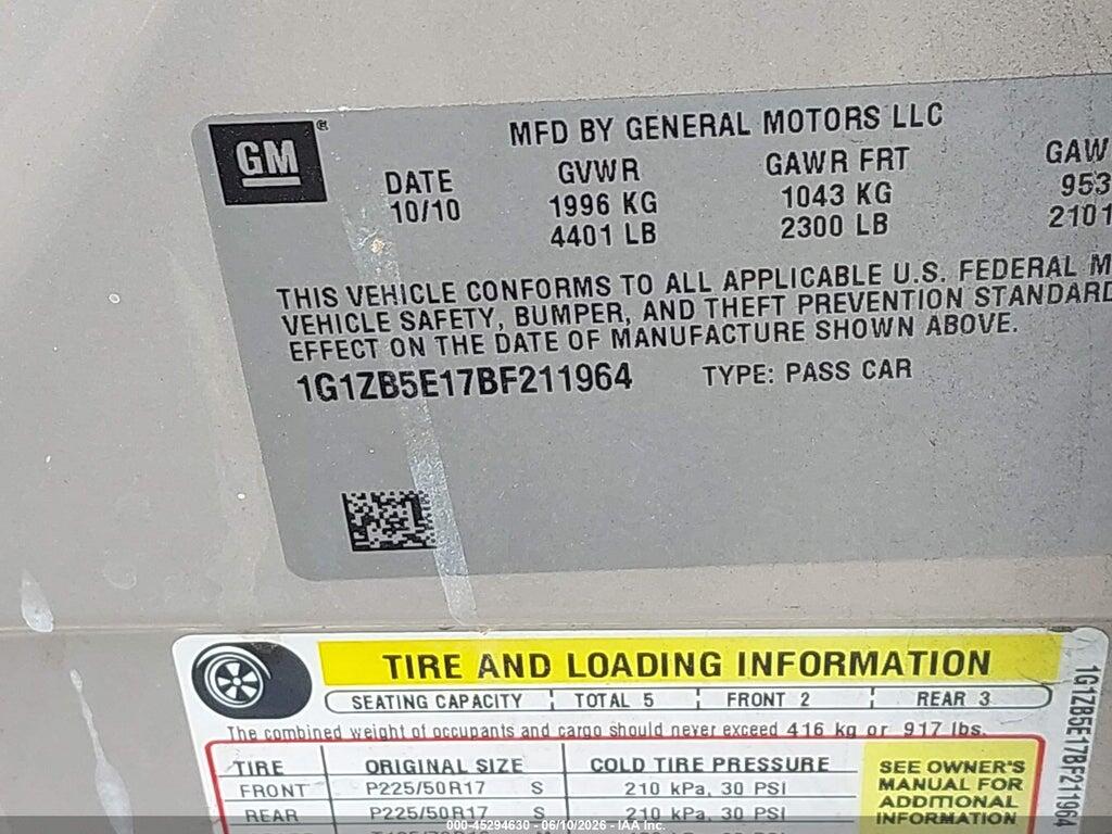 1G1ZB5E17BF211964 2011 CHEVROLET MALIBU photo no. 9