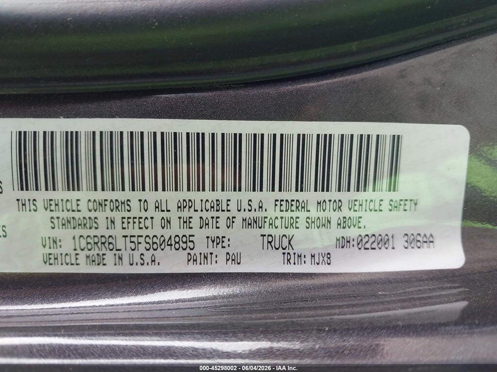 1C6RR6LT5FS604895 2015 RAM 1500 photo no. 9