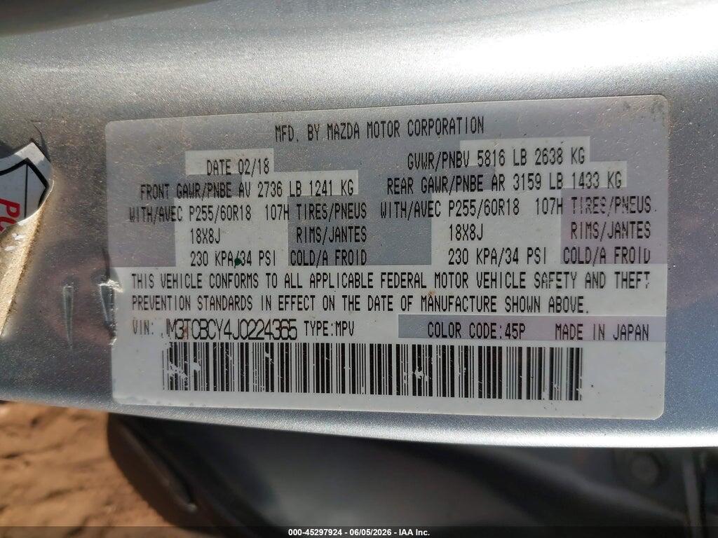 JM3TCBCY4J0224365 2018 MAZDA CX-9 photo no. 9