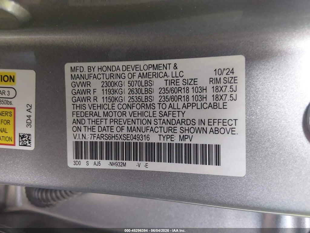 7FARS6H5XSE049316 2025 HONDA CR-V HYBRID photo no. 9