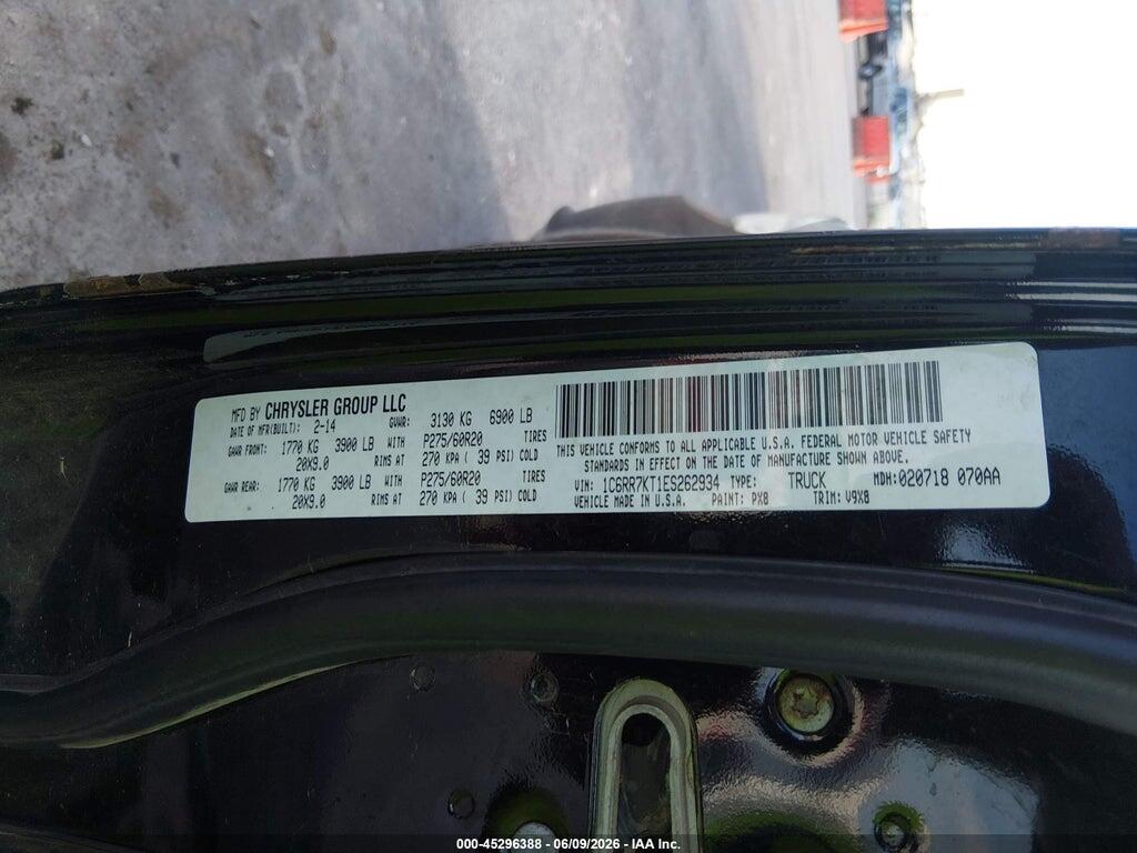 1C6RR7KT1ES262934 2014 RAM 1500 photo no. 9