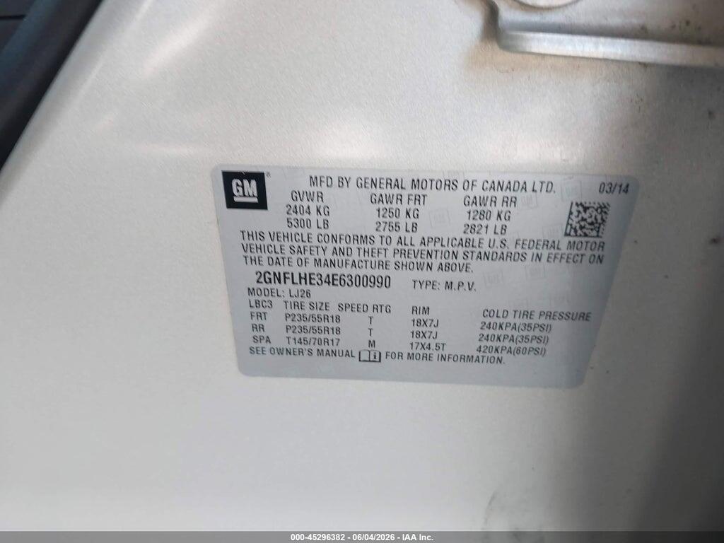 2GNFLHE34E6300990 2014 CHEVROLET EQUINOX photo no. 9
