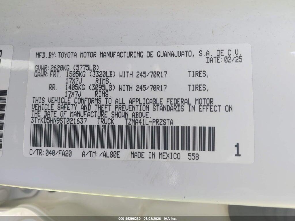 3TYKD5HN9ST021637 2025 TOYOTA TACOMA photo no. 9