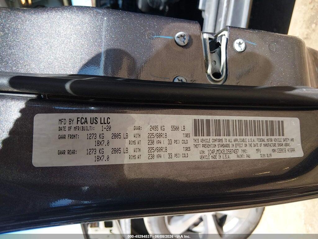 1C4PJMDX2LD587437 2020 JEEP CHEROKEE photo no. 9