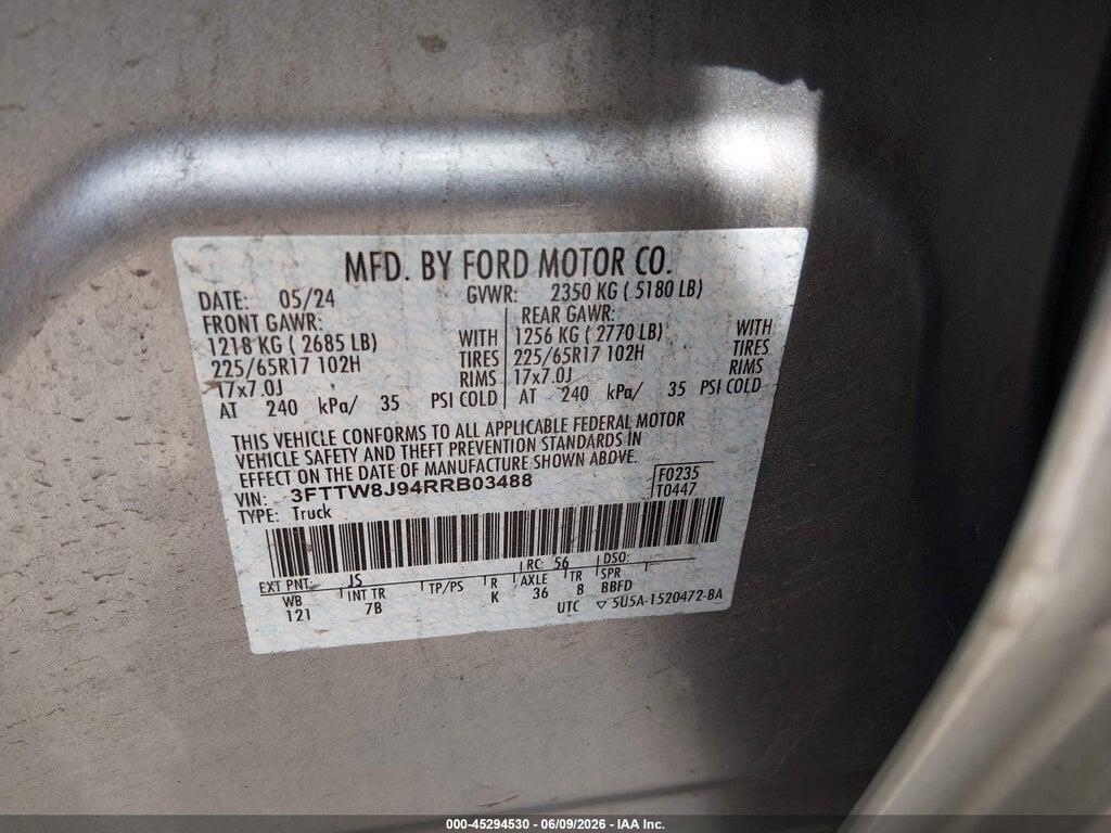 3FTTW8J94RRB03488 2024 FORD MAVERICK photo no. 9