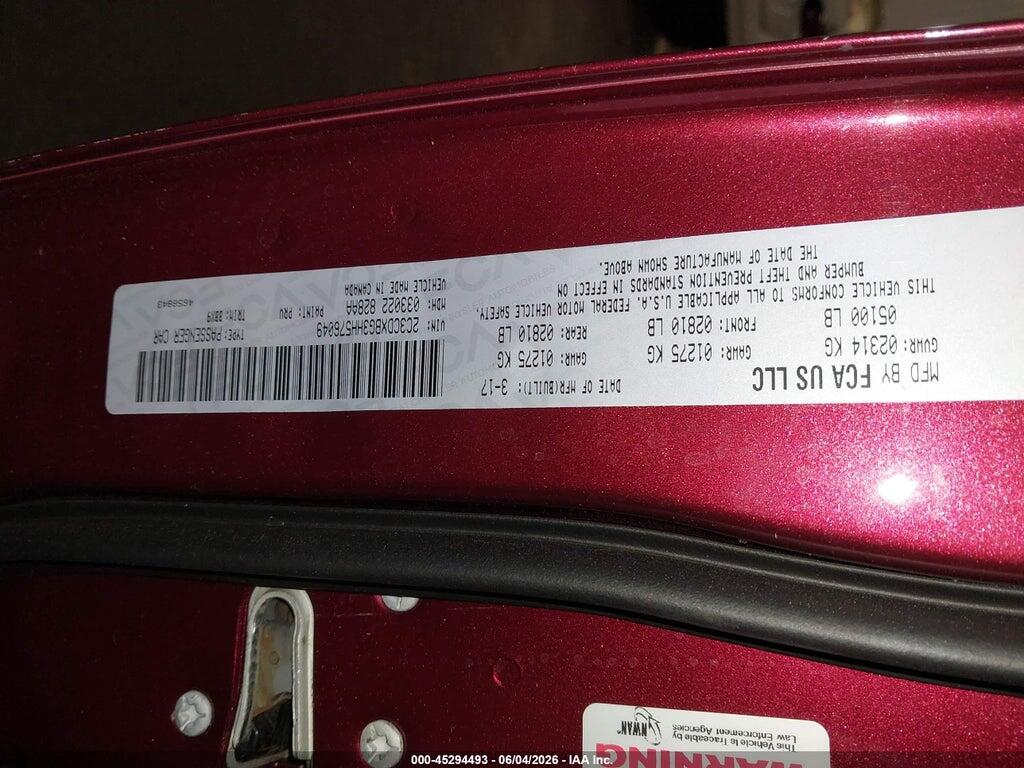 2C3CDXBG3HH576049 2017 DODGE CHARGER photo no. 9