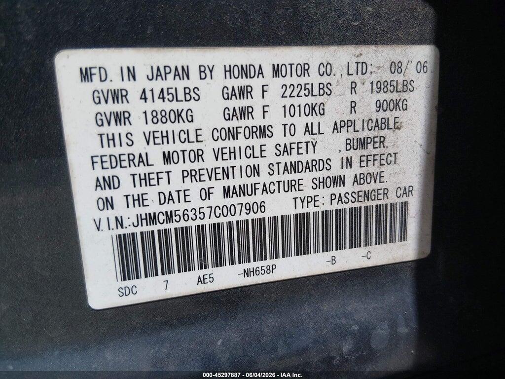 JHMCM56357C007906 2007 HONDA ACCORD photo no. 9