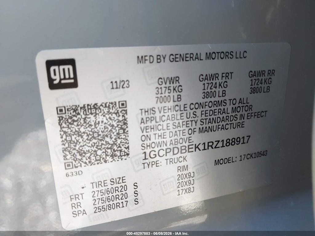 1GCPDBEK1RZ188917 2024 CHEVROLET SILVERADO 1500 photo no. 9