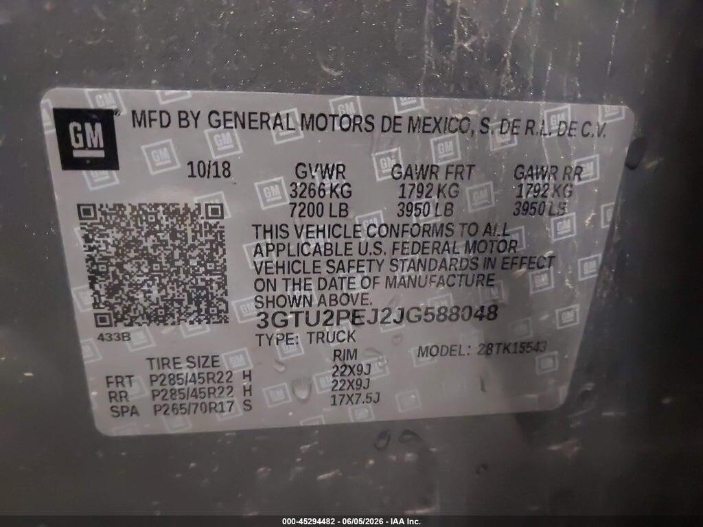 3GTU2PEJ2JG588048 2018 GMC SIERRA 1500 photo no. 9