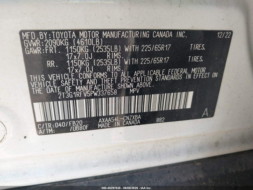 2T3G1RFV5PW337658 2023 TOYOTA RAV4 photo no. 9