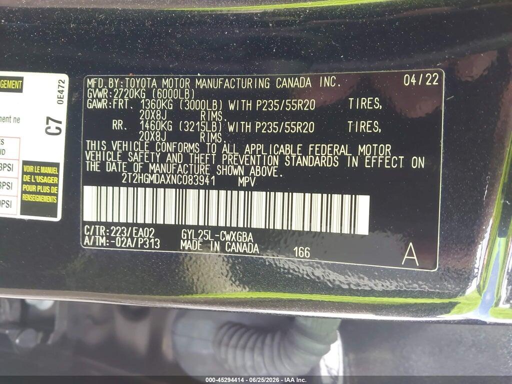 2T2HGMDAXNC083941 2022 LEXUS RX 450H photo no. 9