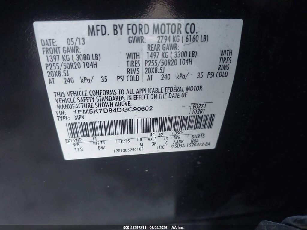 1FM5K7D84DGC90602 2013 FORD EXPLORER photo no. 9