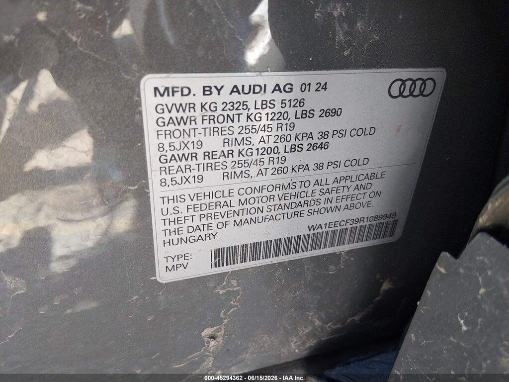 WA1EECF39R1089949 2024 AUDI Q3 photo no. 9