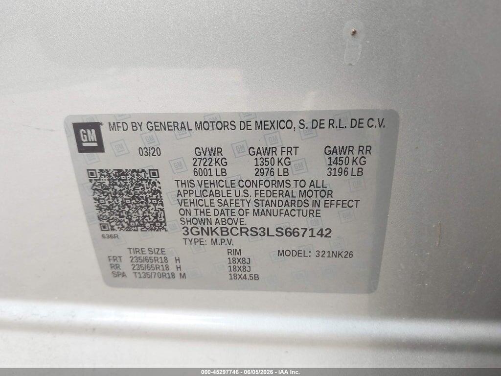 3GNKBCRS3LS667142 2020 CHEVROLET BLAZER photo no. 9