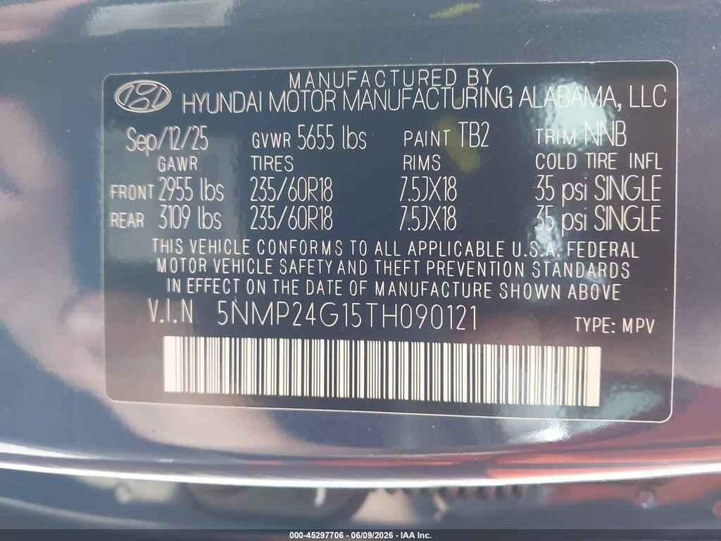 5NMP24G15TH090121 2026 HYUNDAI SANTA FE HYBRID photo no. 9