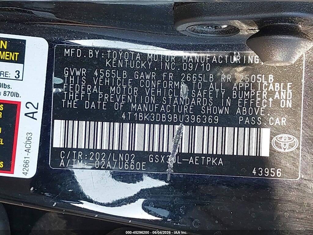 4T1BK3DB9BU396369 2011 TOYOTA AVALON photo no. 9