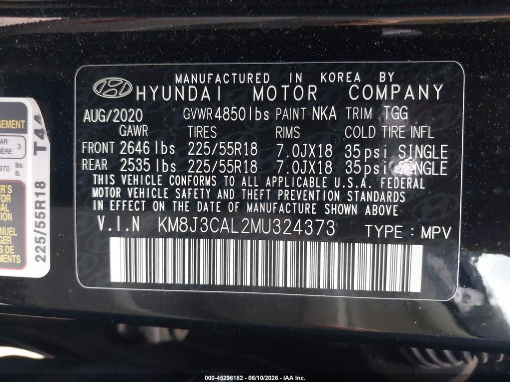 KM8J3CAL2MU324373 2021 HYUNDAI TUCSON photo no. 9