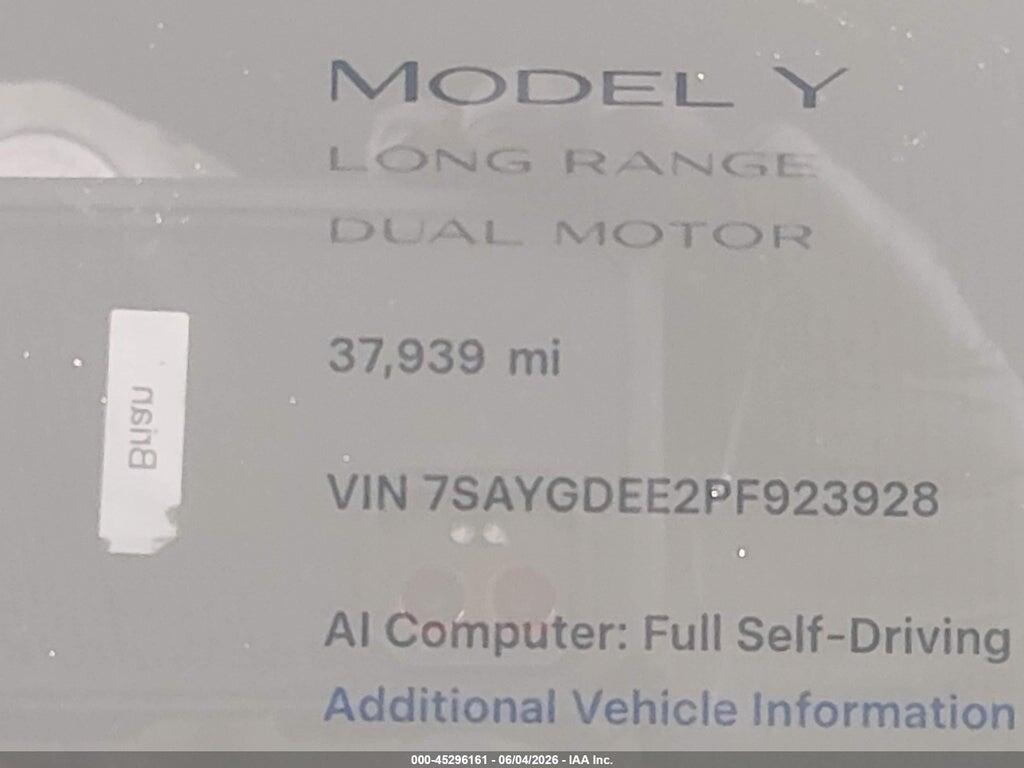 7SAYGDEE2PF923928 2023 TESLA MODEL Y photo no. 7