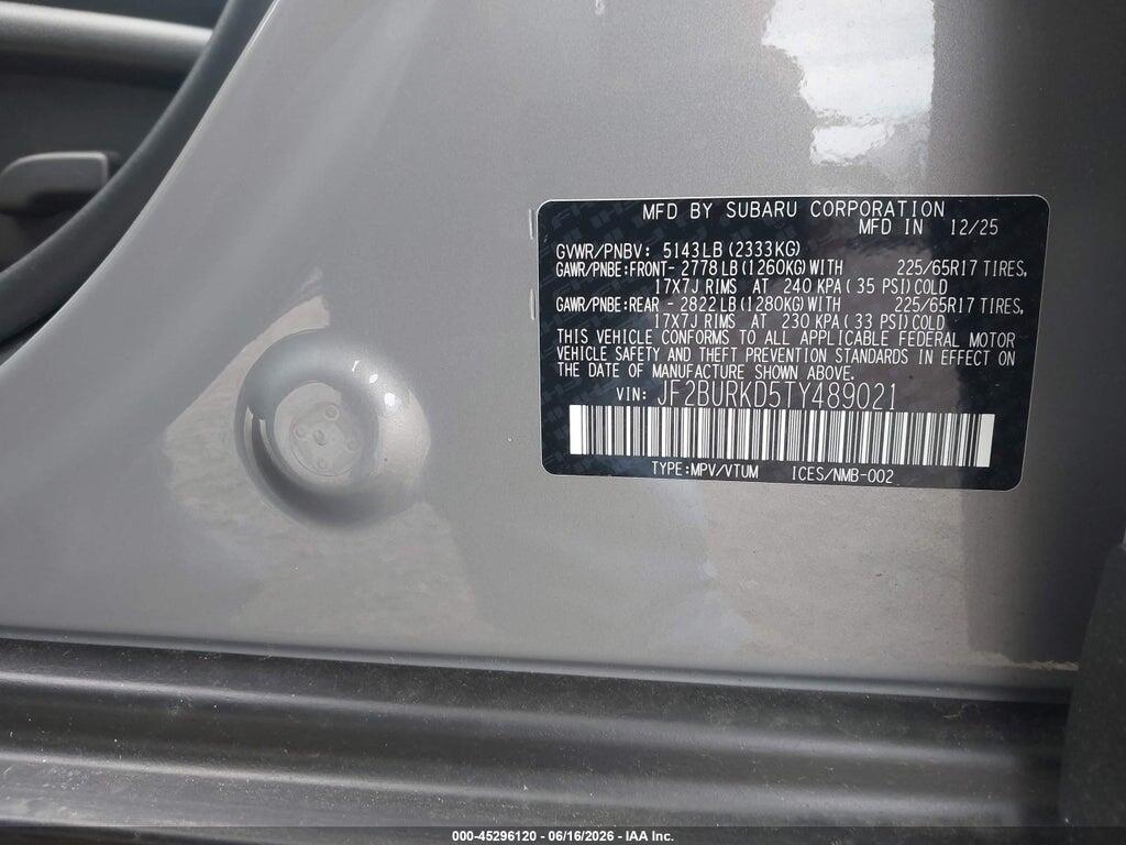 JF2BURKD5TY489021 2026 SUBARU OUTBACK photo no. 9