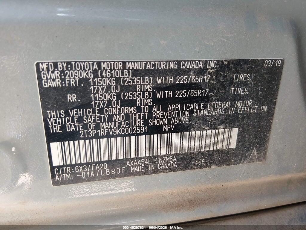 2T3P1RFV9KC002591 2019 TOYOTA RAV4 photo no. 9
