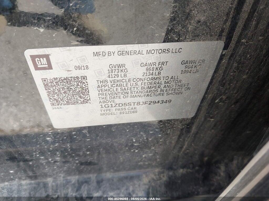 1G1ZD5ST8JF294349 2018 CHEVROLET MALIBU photo no. 9