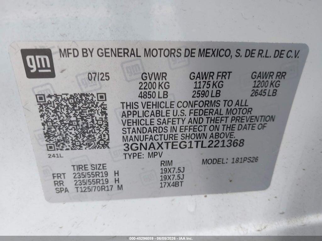 3GNAXTEG1TL221368 2026 CHEVROLET EQUINOX photo no. 9