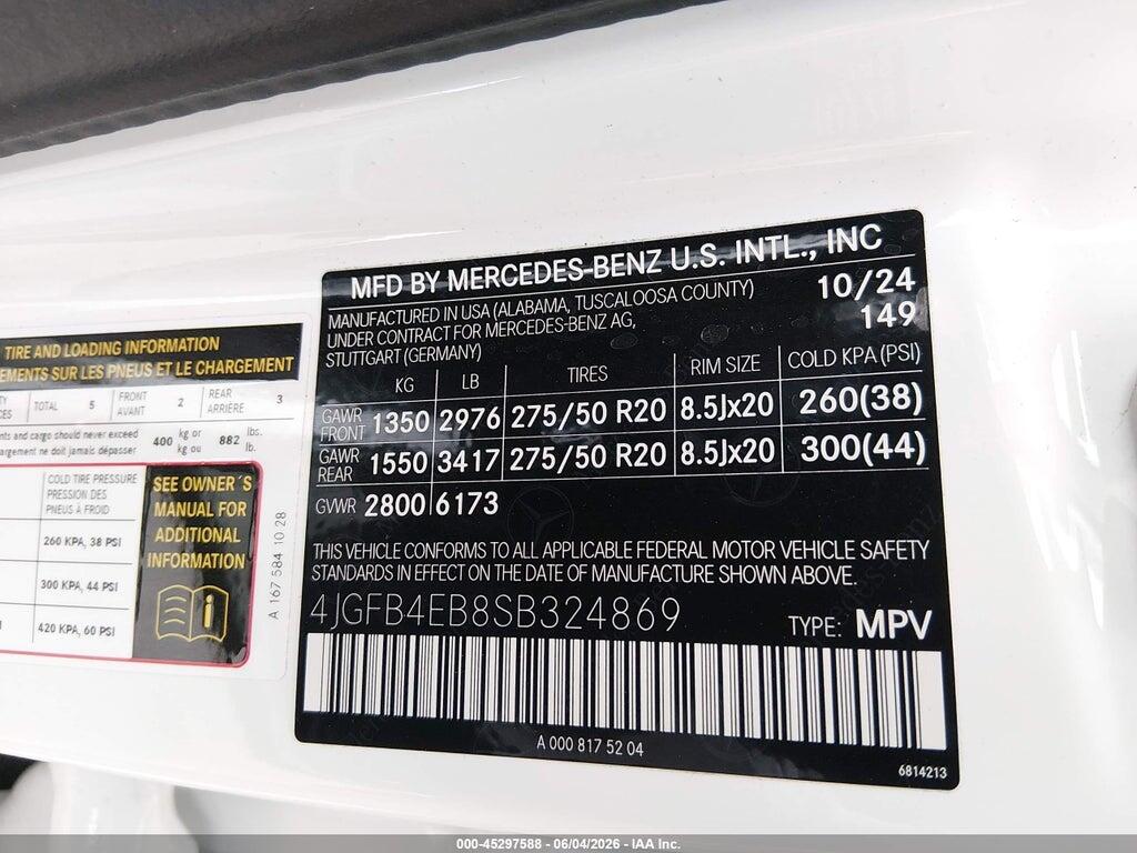 4JGFB4EB8SB324869 2025 MERCEDES-BENZ GLE 350 photo no. 9