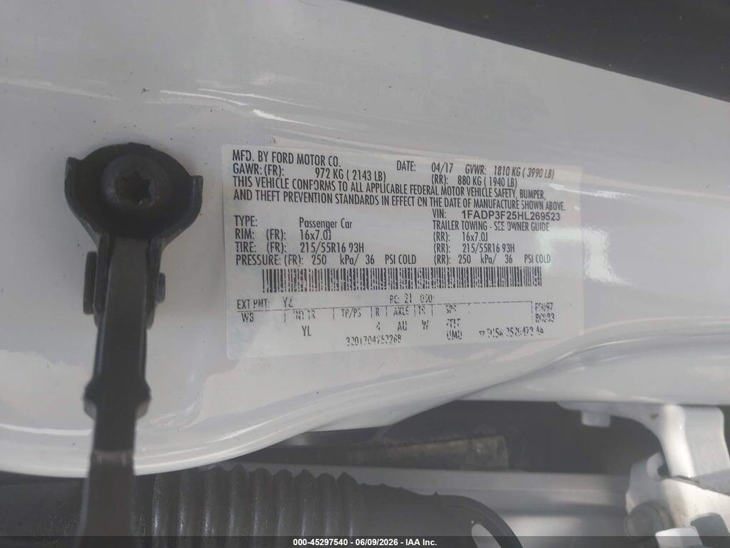 1FADP3F25HL269523 2017 FORD FOCUS photo no. 9