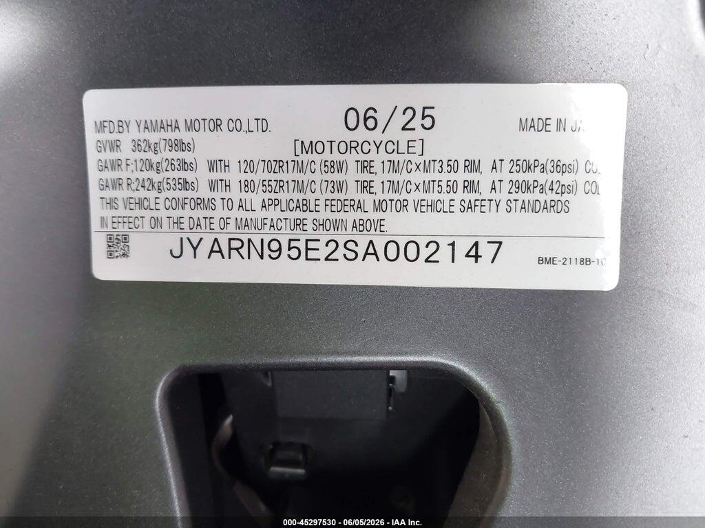 JYARN95E2SA002147 2025 YAMAHA MT09 photo no. 10