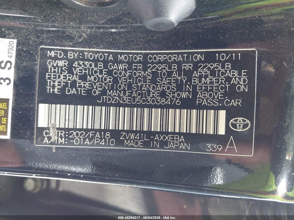 JTDZN3EU5C3038476 2012 TOYOTA PRIUS V photo no. 9