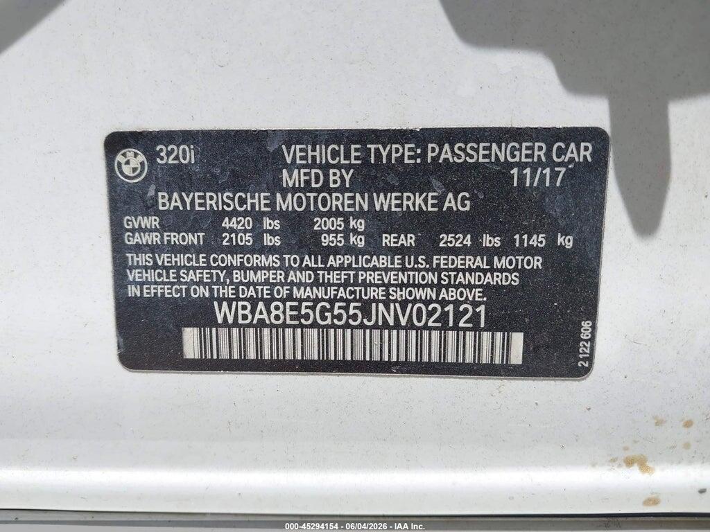WBA8E5G55JNV02121 2018 BMW 320I photo no. 9