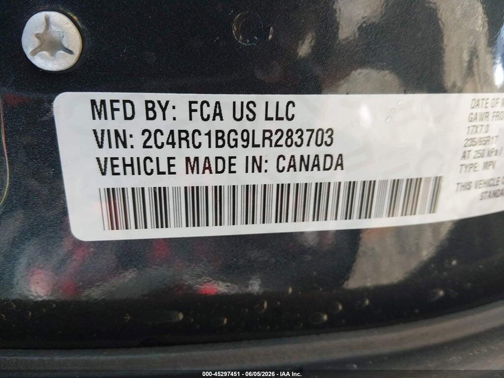 2C4RC1BG9LR283703 2020 CHRYSLER PACIFICA photo no. 9