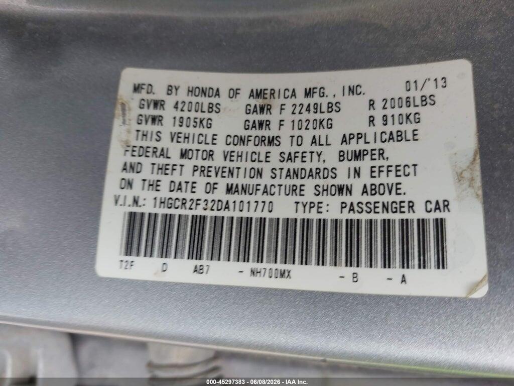1HGCR2F32DA101770 2013 HONDA ACCORD photo no. 9