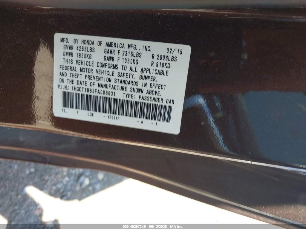 1HGCT1B85FA008631 2015 HONDA ACCORD photo no. 9