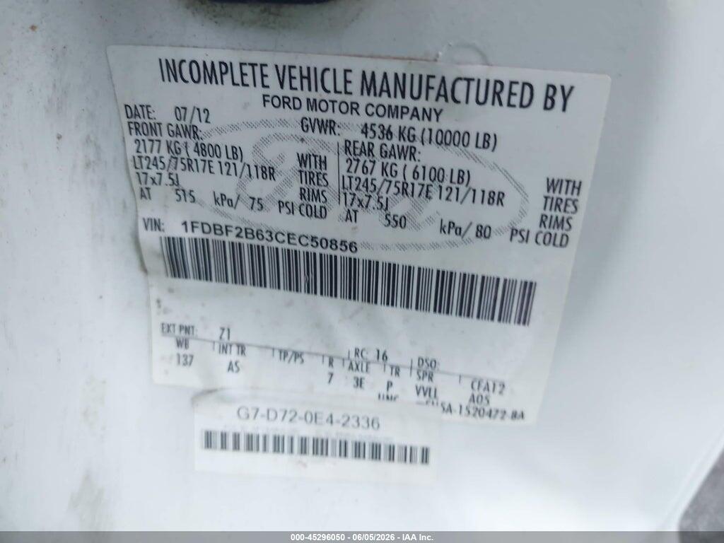 1FDBF2B63CEC50856 2012 FORD F-250 photo no. 9