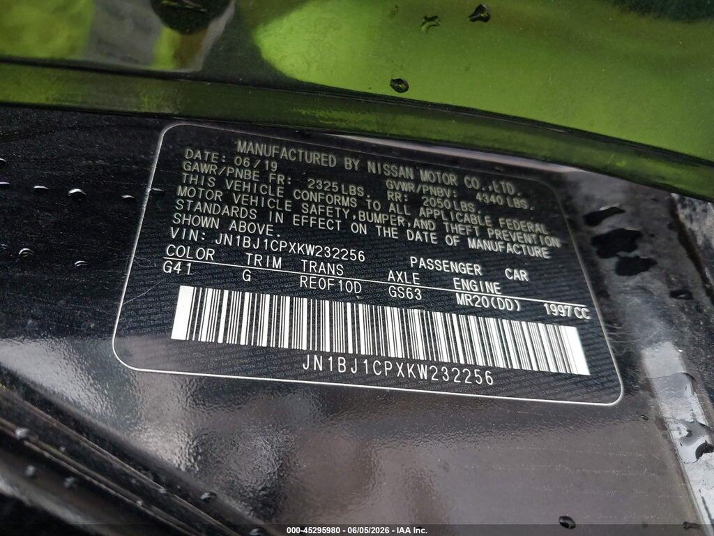 JN1BJ1CPXKW232256 2019 NISSAN ROGUE SPORT photo no. 9