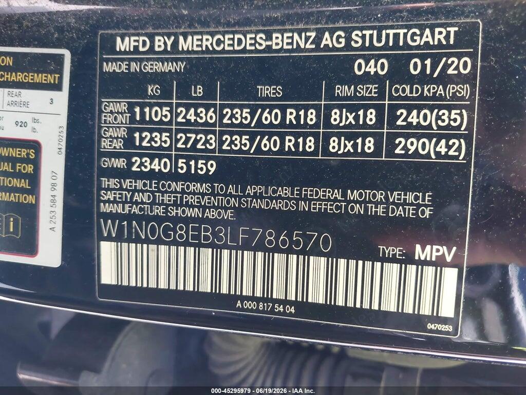 W1N0G8EB3LF786570 2020 MERCEDES-BENZ GLC 300 photo no. 9