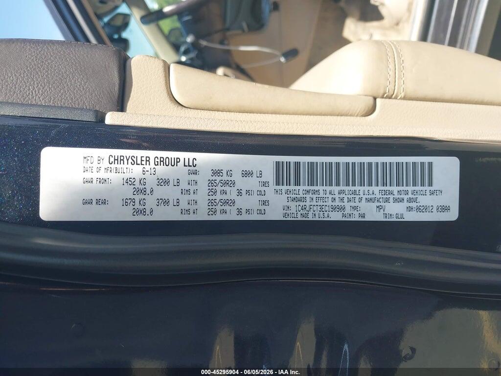1C4RJFCT3EC190900 2014 JEEP GRAND CHEROKEE photo no. 9