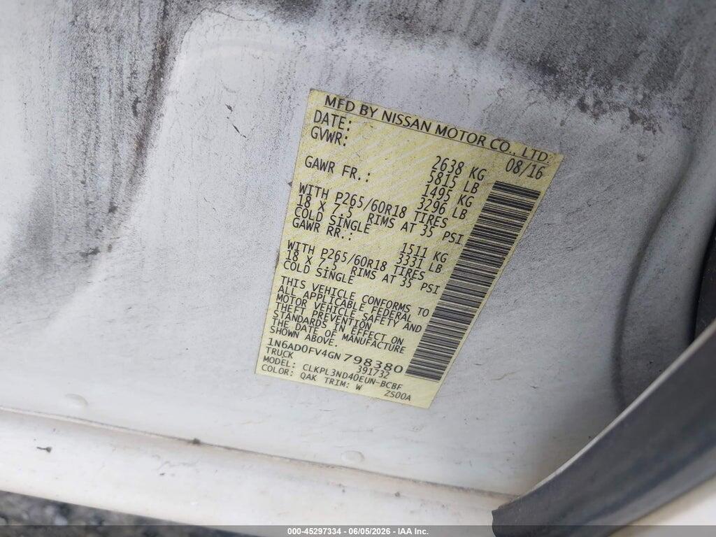 1N6AD0FV4GN798380 2016 NISSAN FRONTIER photo no. 9