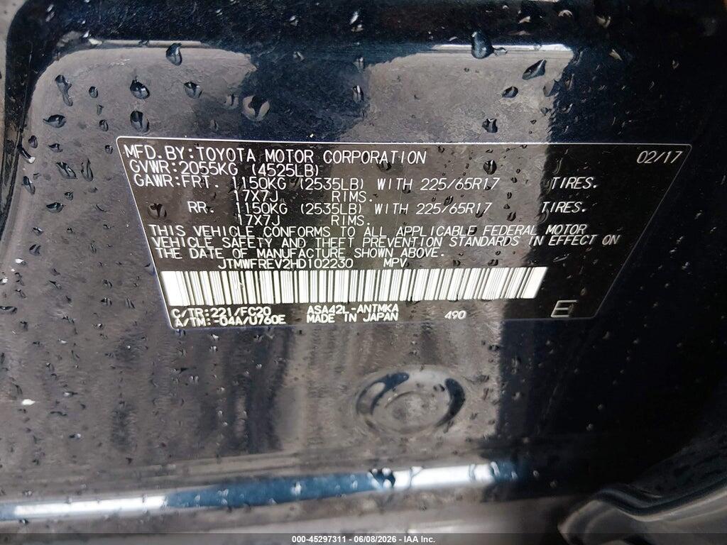 JTMWFREV2HD102230 2017 TOYOTA RAV4 photo no. 9