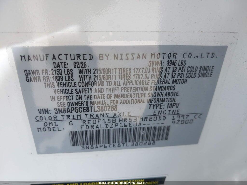 3N8AP6CE8TL380288 2026 NISSAN KICKS photo no. 9