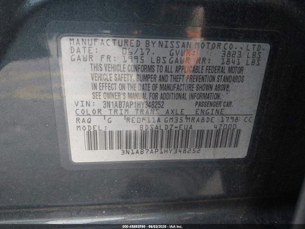 3N1AB7AP1HY348252 2017 NISSAN SENTRA photo no. 9