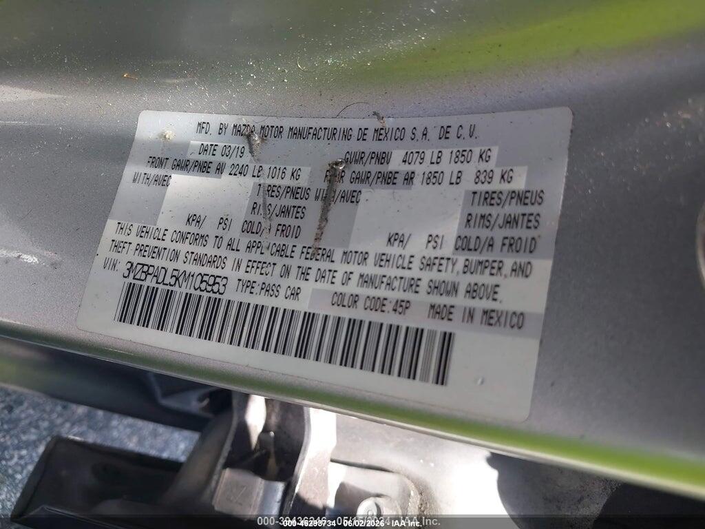 3MZBPADL5KM105953 2019 MAZDA MAZDA3 photo no. 9