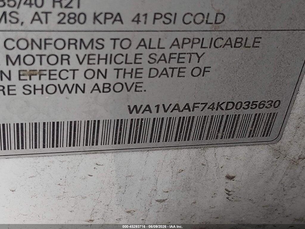 WA1VAAF74KD035630 2019 AUDI Q7 photo no. 9