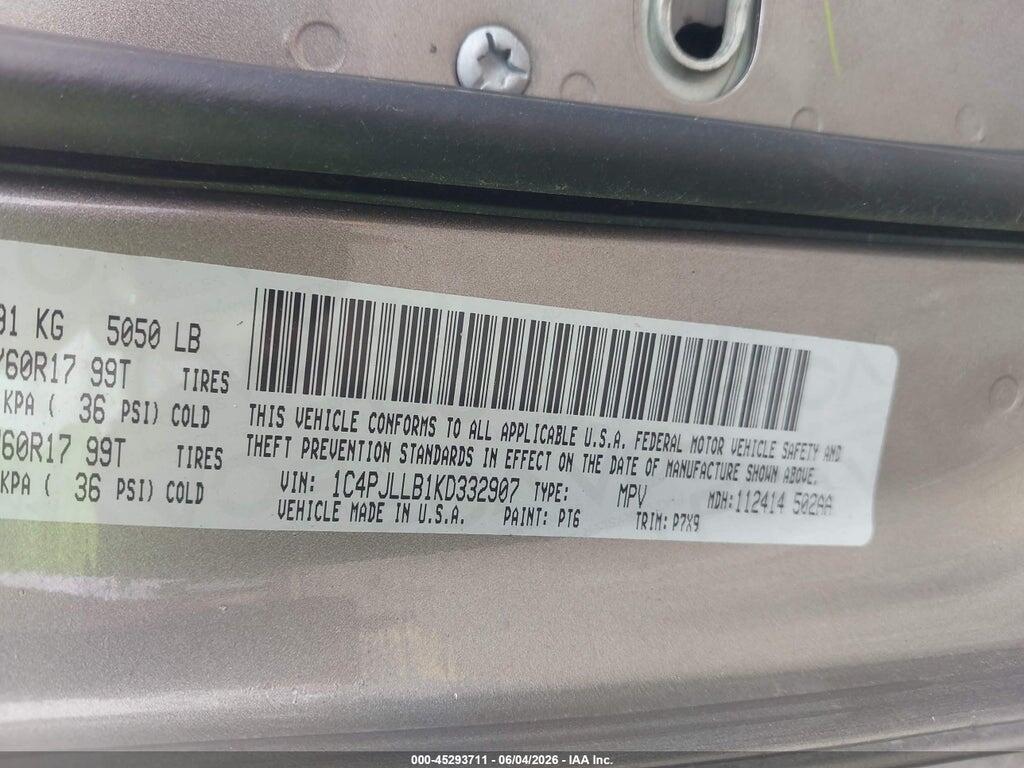 1C4PJLLB1KD332907 2019 JEEP CHEROKEE photo no. 9