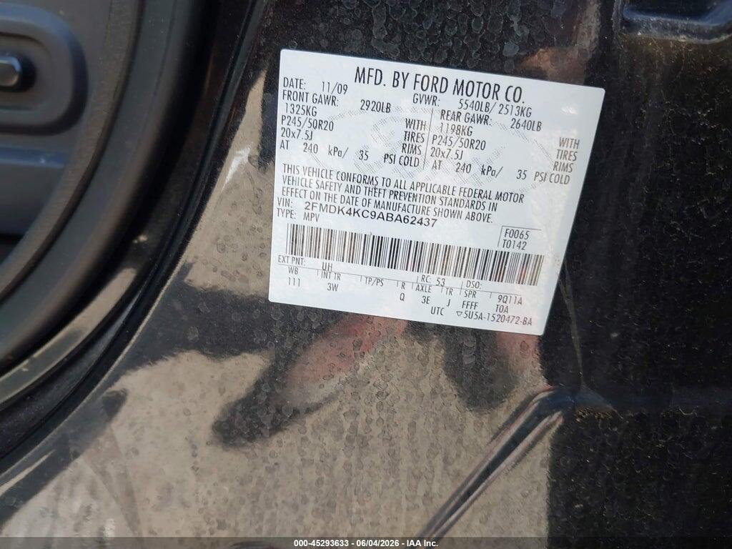 2FMDK4KC9ABA62437 2010 FORD EDGE photo no. 9
