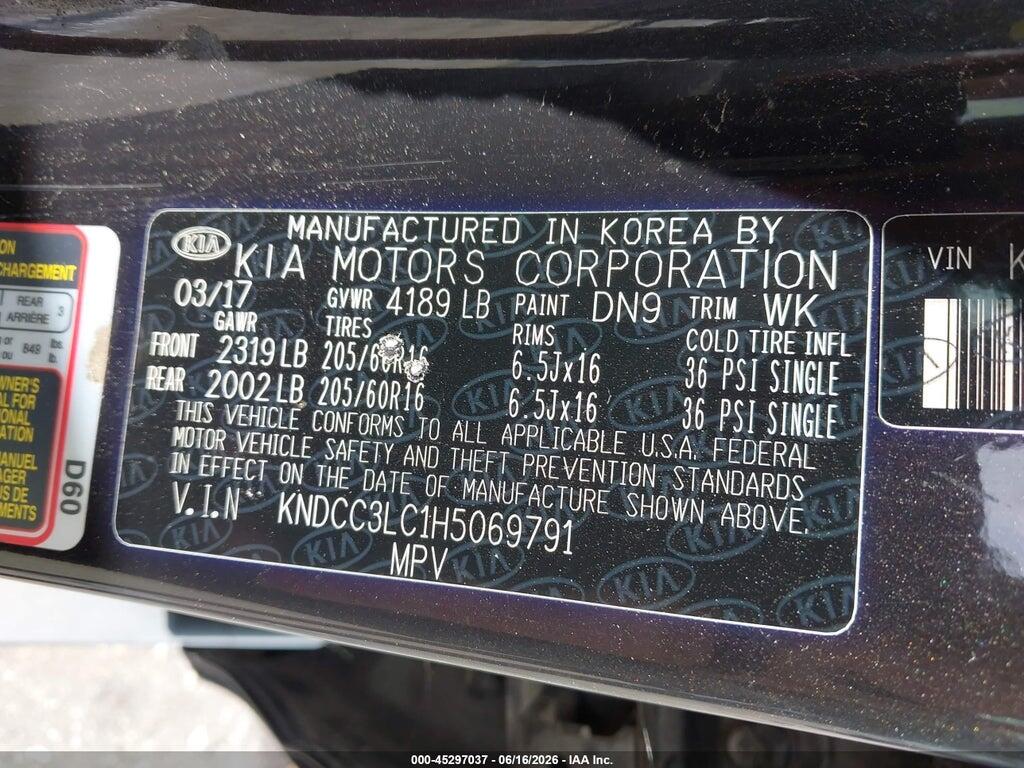 KNDCC3LC1H5069791 2017 KIA NIRO photo no. 9